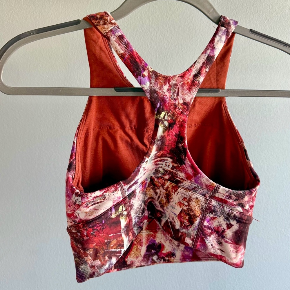 Lululemon Wunder Train Long-Line Bra, C/D Cups, Urbantricity Multi Pink | Size 4 - Picture 6 of 8